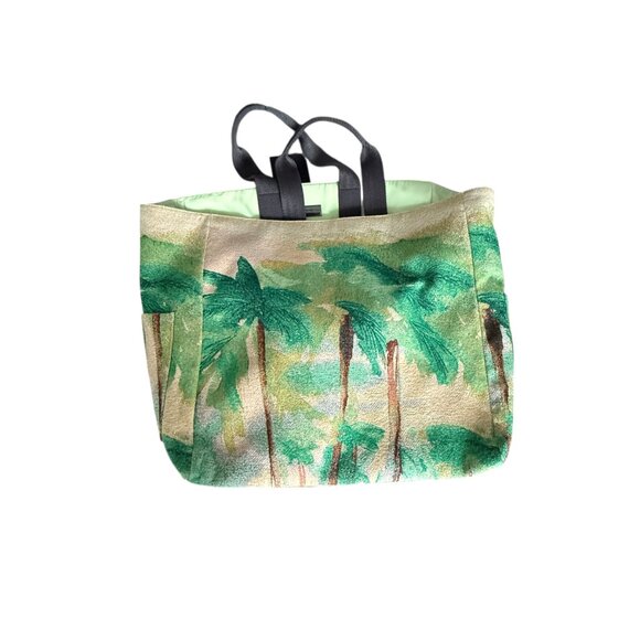 EMPORIO ARMANI Riviera Reversible Nylon Palm Print Shopping Bag - Picture 11 of 16